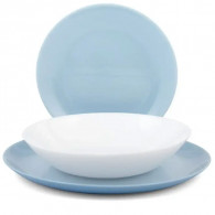 Service à Table Luminarc Diwali Light P5911 18 Pièces Blanc & Bleu en Tunisie