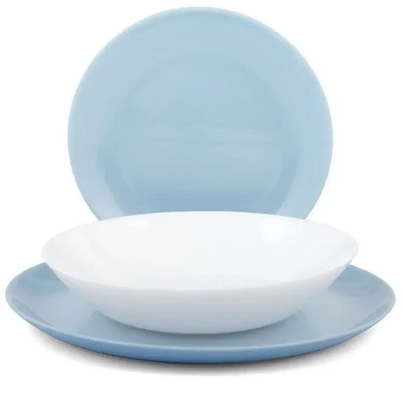 Service à Table Luminarc Diwali Light P5911 18 Pièces Blanc & Bleu en Tunisie