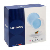 Service à Table Luminarc Diwali Light P5911 18 Pièces Blanc & Bleu en Tunisie