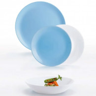 Service à Table Luminarc Diwali Light P5911 18 Pièces Blanc & Bleu en Tunisie