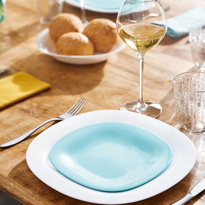 Service à Table Luminarc Carine Light P7627 19 Pièces Blanc & Bleu en Tunisie