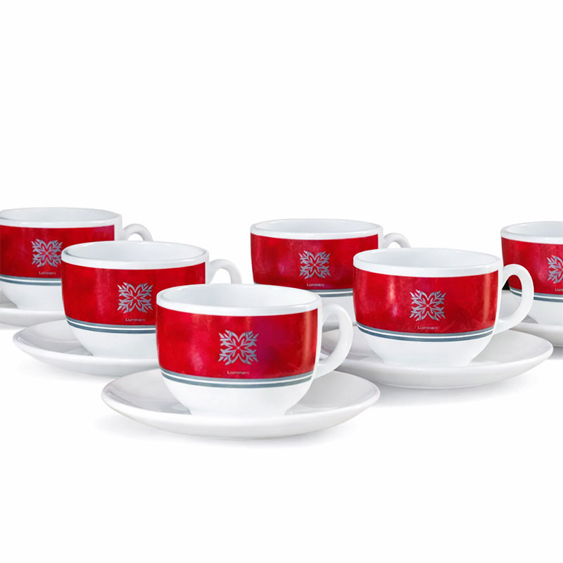 Coffret De 6 Tasses à Café Luminarc Rubis V7681 9CL Rouge en Tunisie