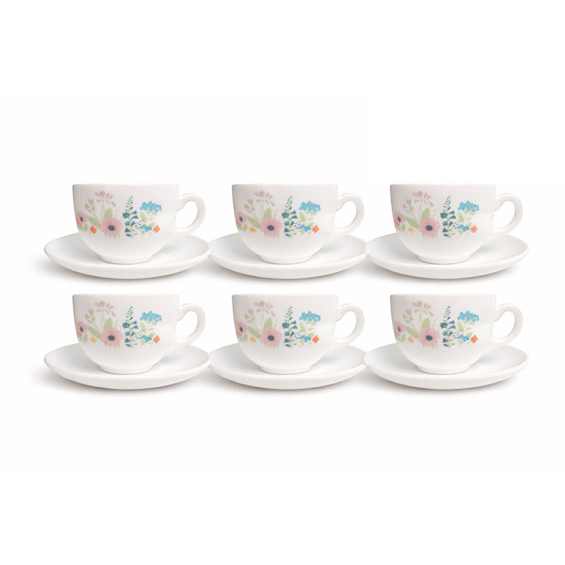 Coffret De 6 Tasses à Café Luminarc Rose Pompon V7990 22CL Blanc en Tunisie