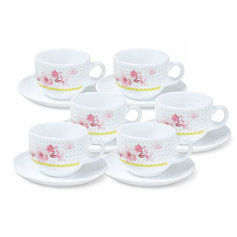 Coffret De 6 Tasses à Café Luminarc Garden V7686 9CL Blanc en Tunisie