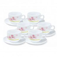 Coffret De 6 Tasses à Café Luminarc Garden V7991 22CL Blanc en Tunisie