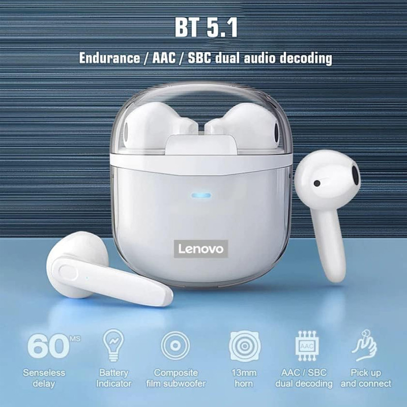 Earbuds Bluetooth Lenovo Thinkplus Livepods XT96 Blanc En Tunisie