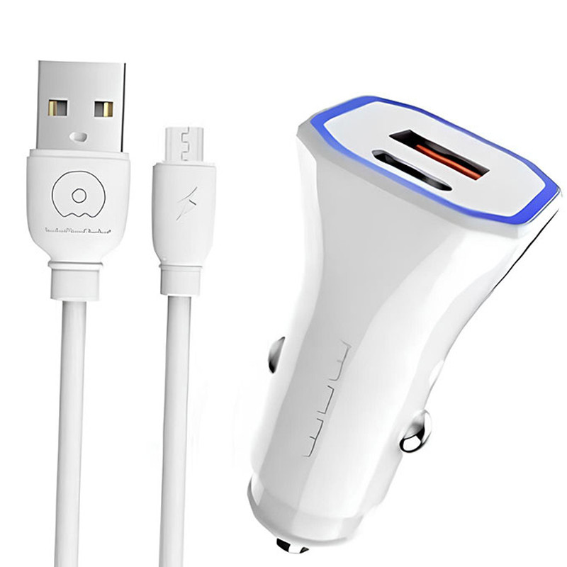 Chargeur Voiture Wuw T54 Avec Câble Micro-USB Blanc En Tunisie
