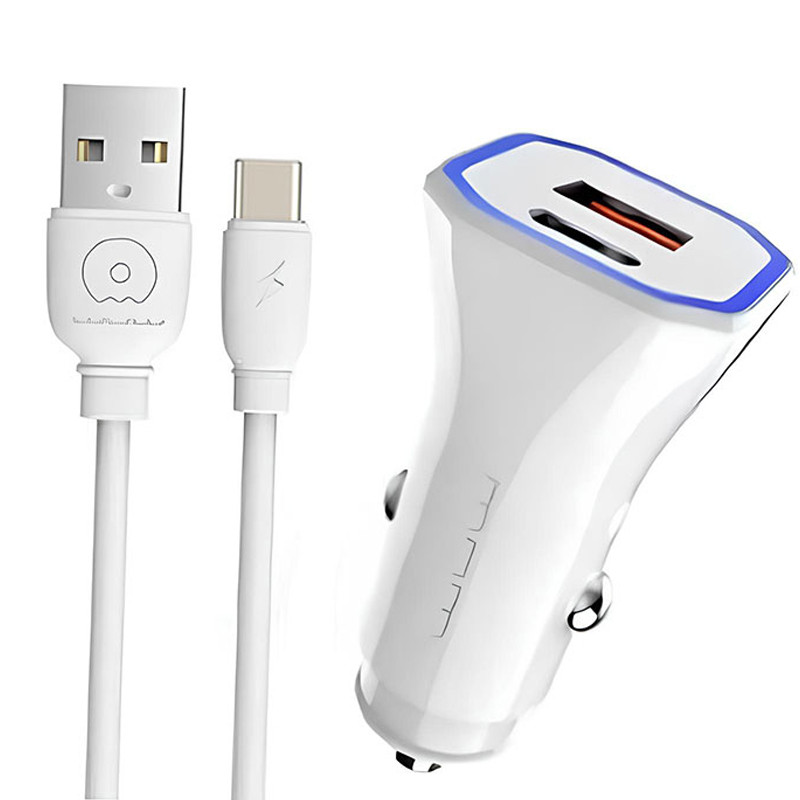 Chargeur Voiture Wuw T54 Avec Câble Type-C Blanc En Tunisie