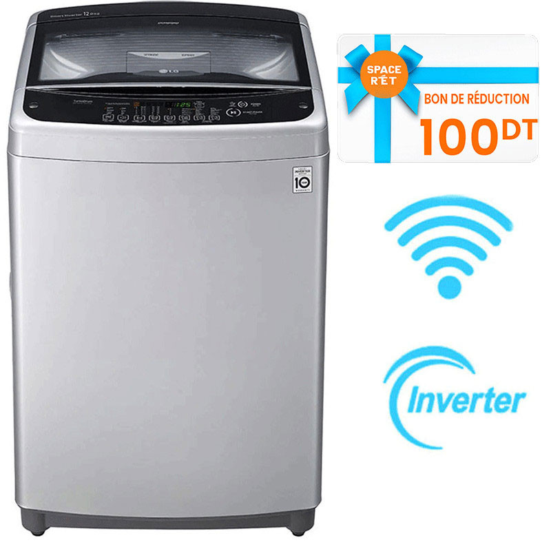 Machine A Laver Top LG 12 Kg Smart Inverter Silver (T1288NEHGE)