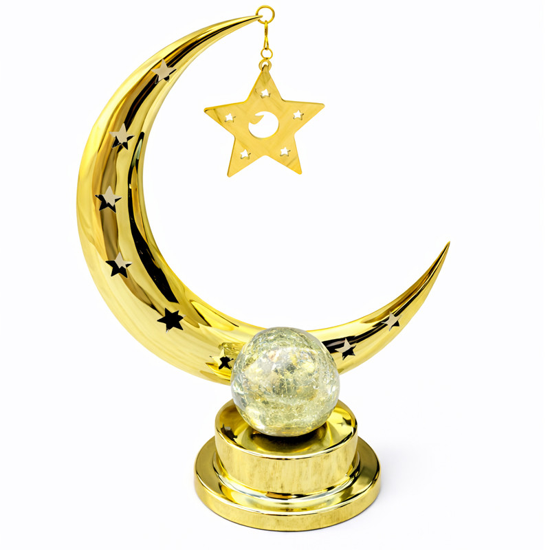 Décoration Ramadan Croissant de Lune avec Étoile Suspendue Doré en Tunisie
