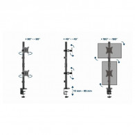 Support De Bureau GEMBIRD MA-D2-02 17" - 32" Noir en Tunisie