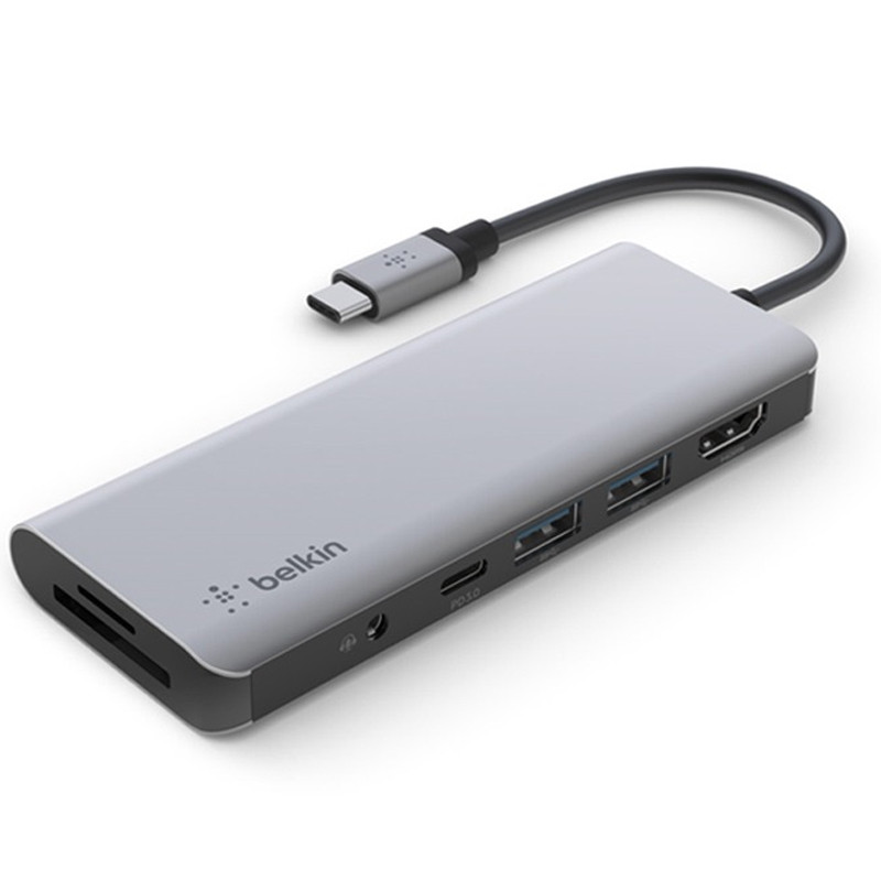 Adaptateur Belkin USB-C 7En1 Silver En Tunisie