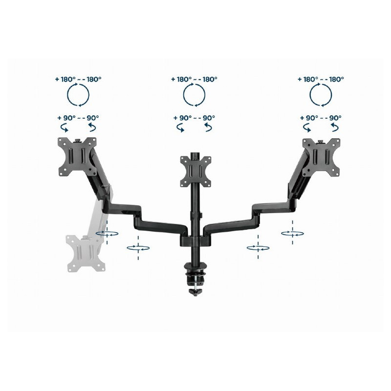 Support De Bureau Gembird MA-DA3-01 17"- 27" Noir en Tunisie