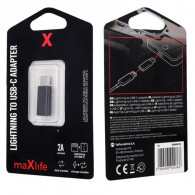 Adaptateur Maxlife Lightning Vers Type C Gris en Tunisie