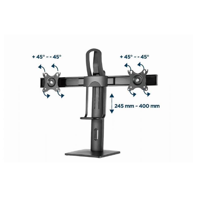 Support De Bureau Gembird MS-D2-01 17"-27" Noir en Tunisie