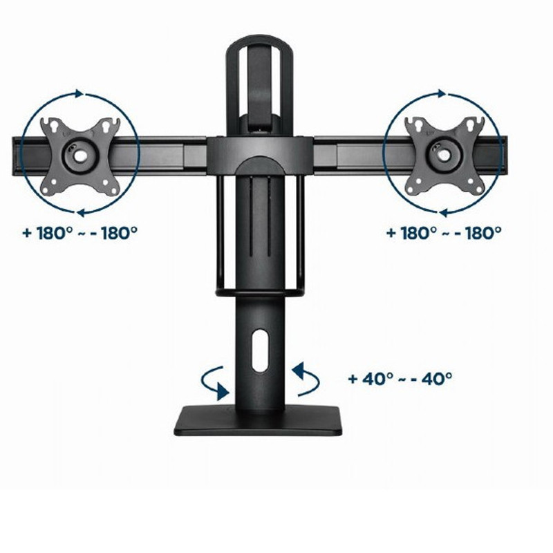 Support De Bureau Gembird MS-D2-01 17"-27" Noir en Tunisie