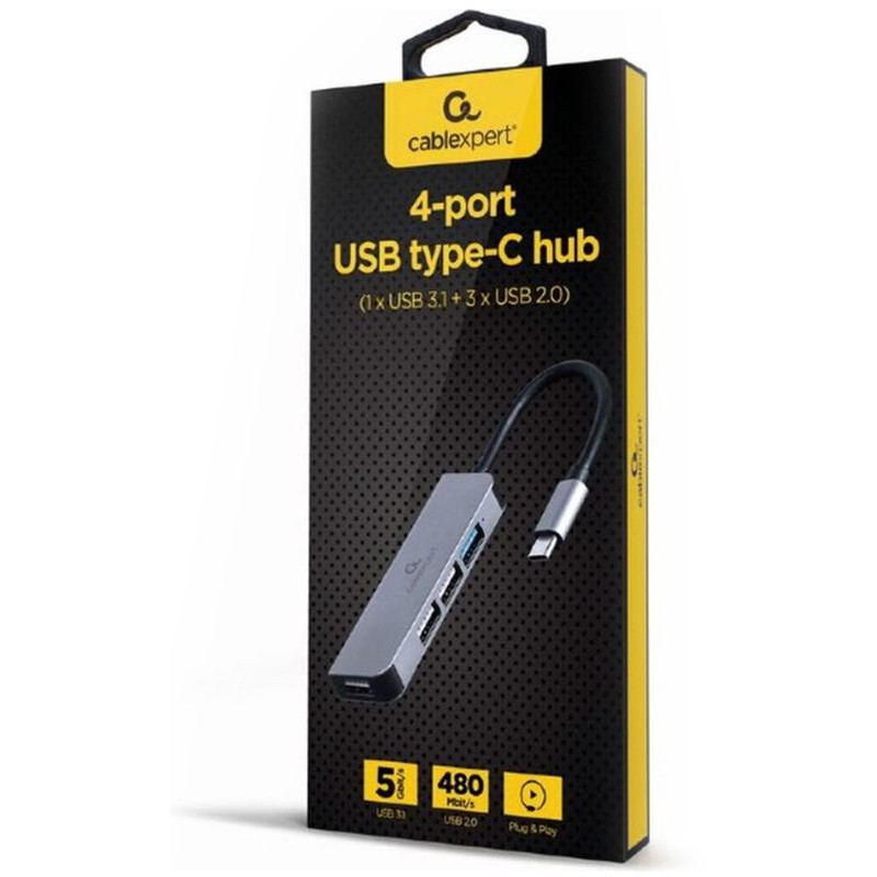 Hub USB Gembird 4EN1 USBA/USB-C Vers USB-A Silver en Tunisie