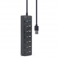 Hub USB Gembird 7 Ports USB-A/USB-C Vers USB-A Noir en Tunisie