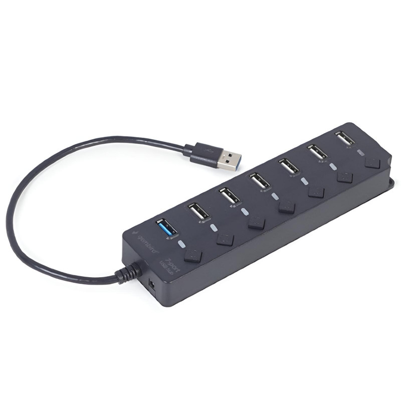 Hub USB Gembird 7 Ports USB-A/USB-C Vers USB-A Noir en Tunisie