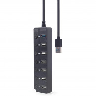 Hub USB Gembird 7 Ports USB-A/USB-C Vers USB-A Noir en Tunisie
