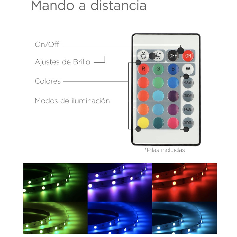 Bande Lumineuse LED KSIX 5M 16 couleurs RVB en Tunisie