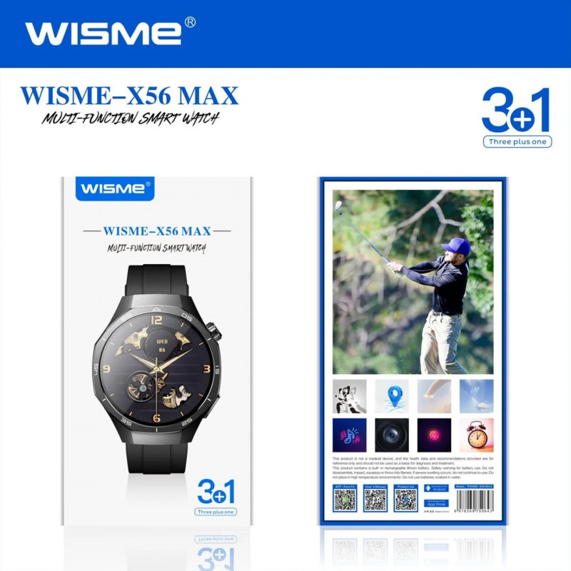 Montre Connectée Wisme X56-MAX Noir En Tunisie