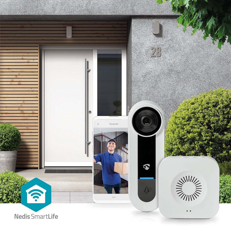 Sonnette vidéo Nedis SmartLife Wi-Fi Blanc en Tunisie