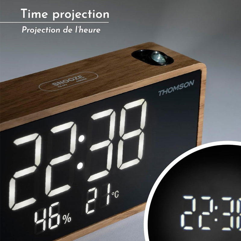 Radio & Réveil Avec Projection Thomson CP202T Bois en Tunisie