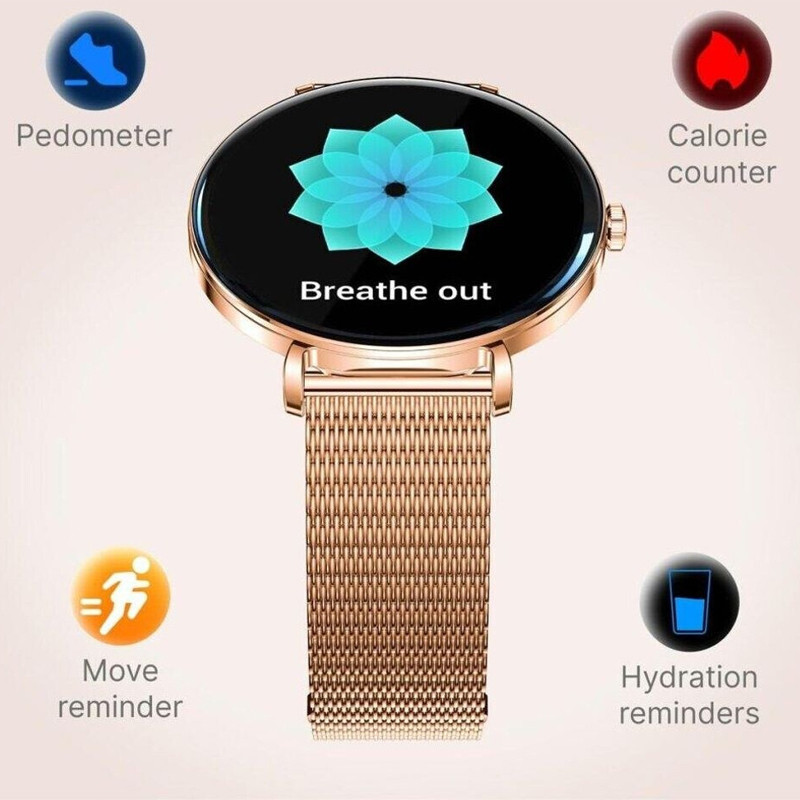 Montre Connectée Forever Lucca SB-370 Rose Gold + Bracelet Patchwork en Tunisie