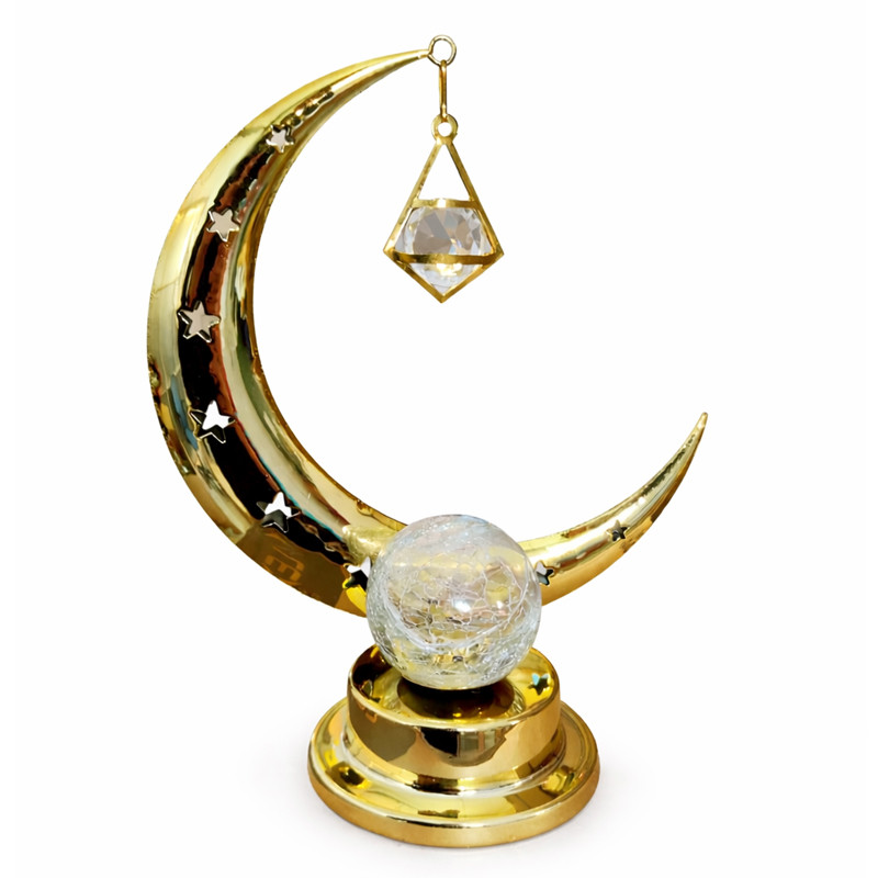 Décoration Ramadan Croissant de Lune avec Étoile Suspendue Doré