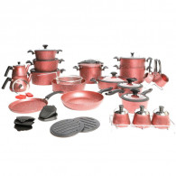 Batterie de Cuisine Falez 53 Pièces Granite Rouge EN Tunisie