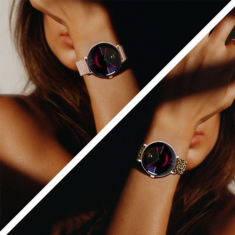 Montre Connectée Forever Lucca SB-370 Rose Gold + Bracelet Léopard en Tunisie