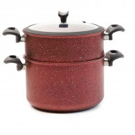 Batterie de Cuisine Falez 53 Pièces Granite Rouge EN Tunisie