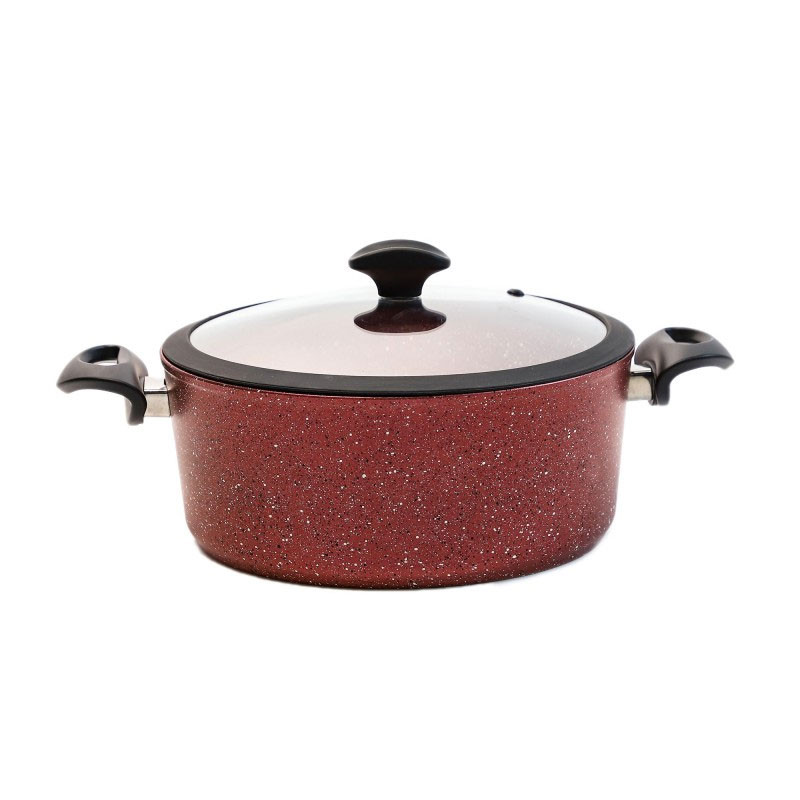 Batterie de Cuisine Falez 53 Pièces Granite Rouge EN Tunisie