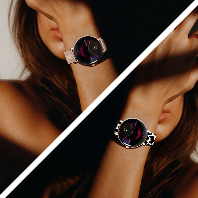 Montre Connectée Forever Lucca SB-370 Rose Gold + Bracelet Patchwork en Tunisie