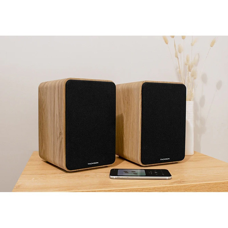 Ensemble 2 Enceintes Sans fil Thomson WS602DUO Bois en Tunisie