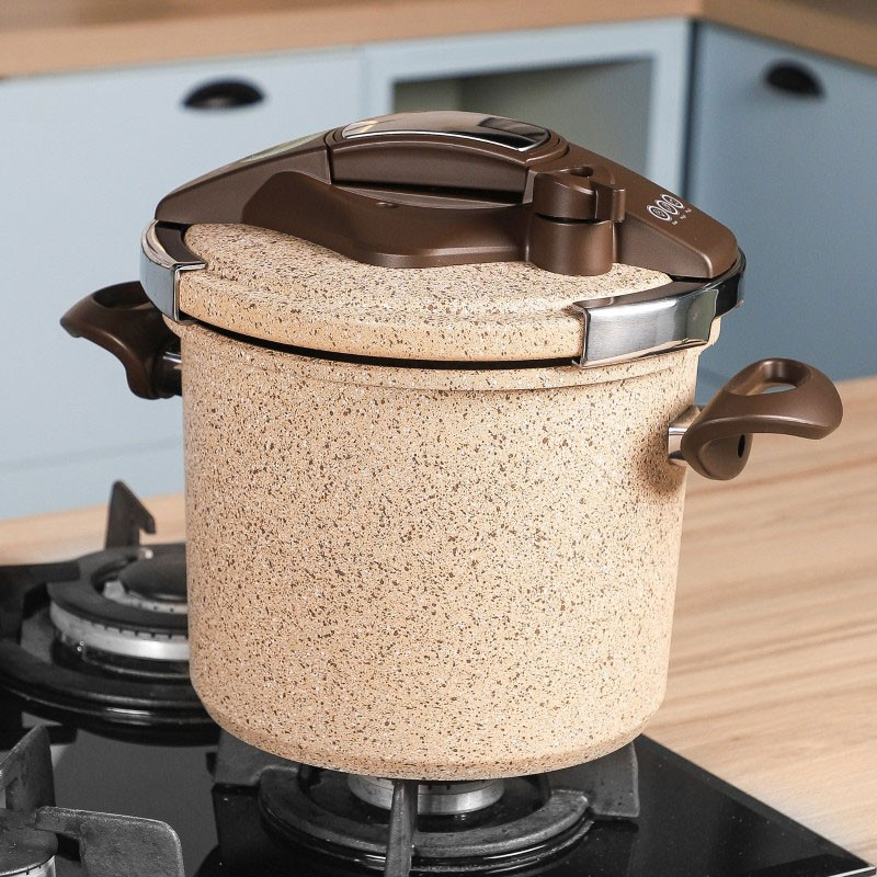 Batterie de Cuisine Falez 50 Pièces Granite Beige & Marron en Tunisie