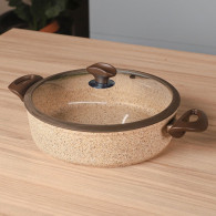 Batterie de Cuisine Falez 50 Pièces Granite Beige & Marron en Tunisie
