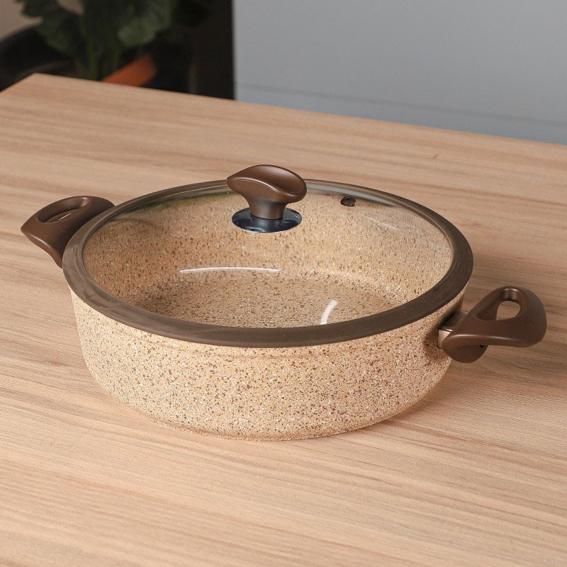 Batterie de Cuisine Falez 50 Pièces Granite Beige & Marron en Tunisie