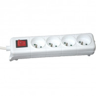 Multiprise Simef 4 Sorties 2P+T Avec Interrupteur Blanc en Tunise