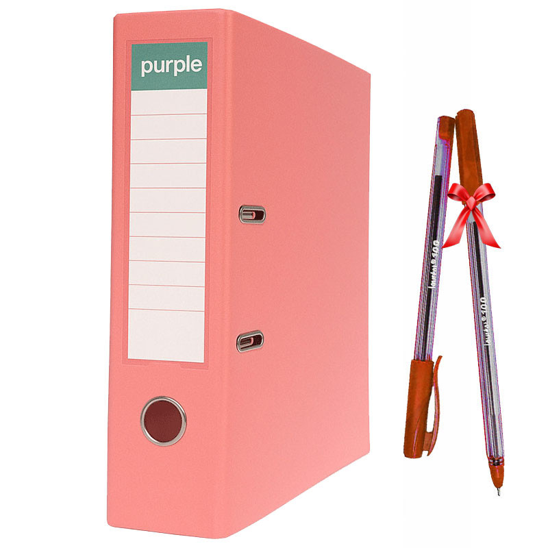 Classeur à Levier Purple Essential 75mm A4 Rouge Pastel
