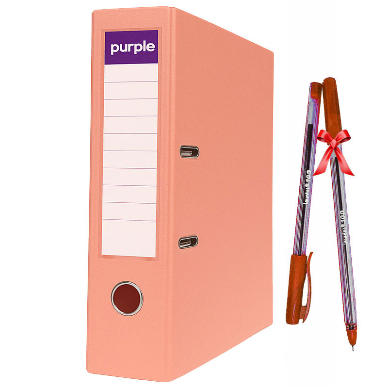 Classeur à Levier Purple Essential 75mm A4 Saumon