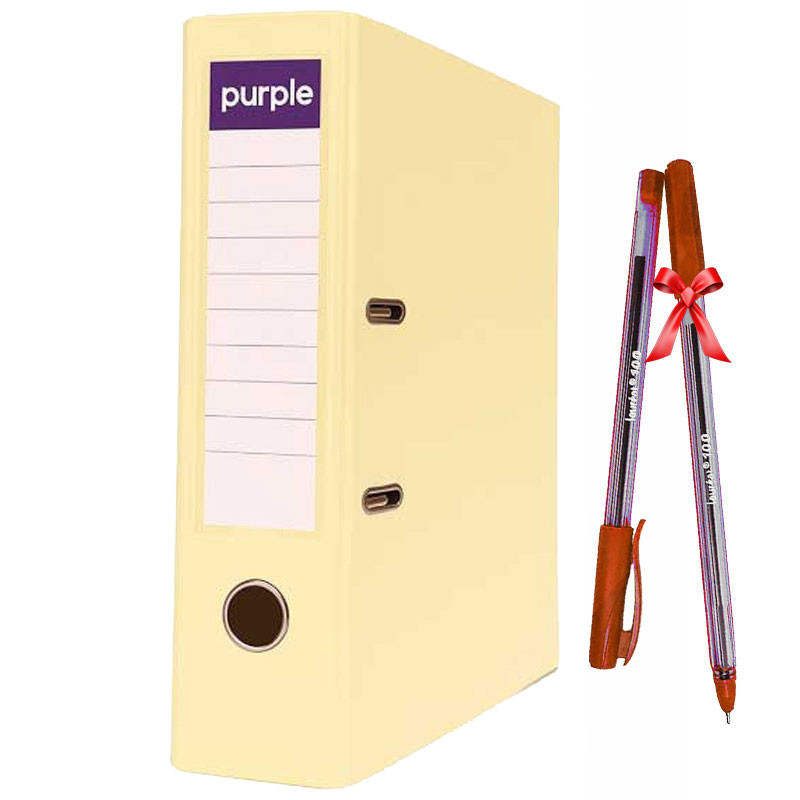 Classeur à Levier Purple Essential 75mm A4 Jaune Pastel
