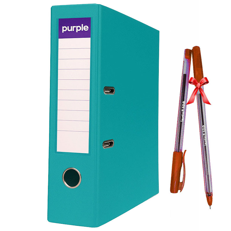 Classeur à Levier Purple Essential 75mm A4 Turquoise