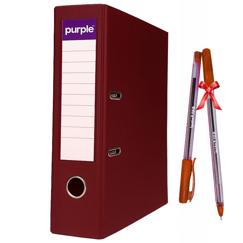 Classeur à Levier Purple Essential 75mm A4 Rouge Bordeaux