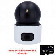 Caméra De Surveillance Interne Uniarch Dome IP Double Objectif 6 MP (3 MP + 3 MP) Blanc