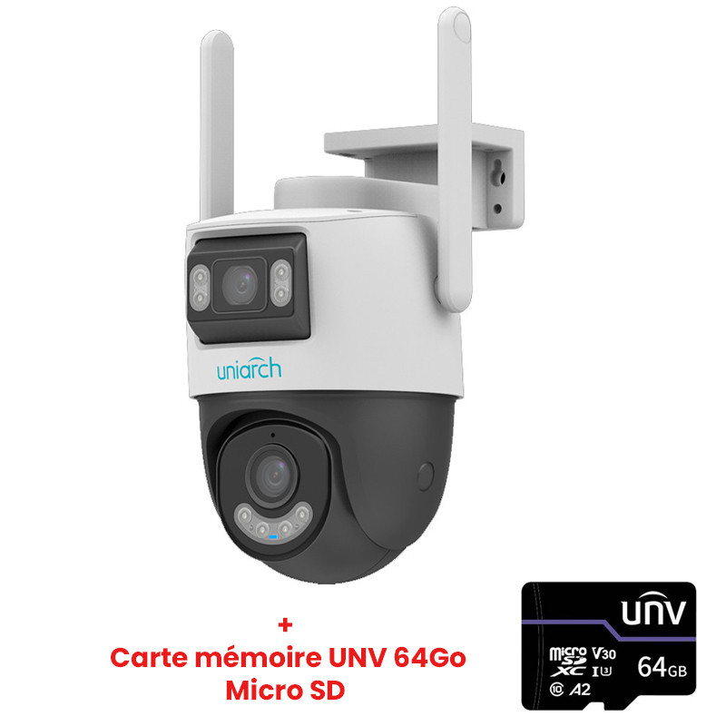 Caméra De Surveillance Extérieur Uniarch Dome IP Double Objectif 6 MP (3 MP + 3 MP) Blanc