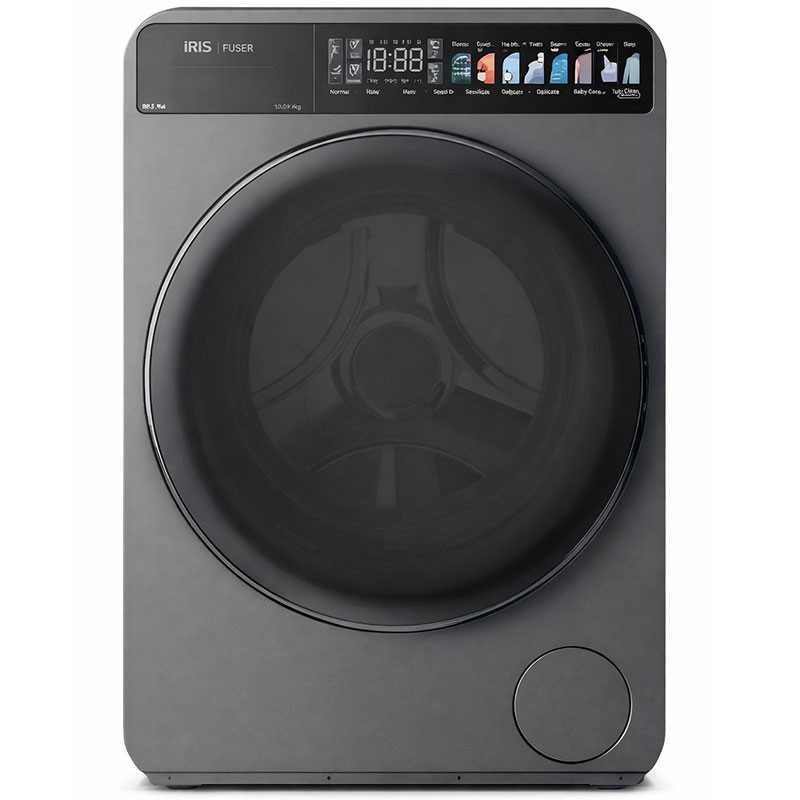 Machine à Laver Frontale Iris Pura 10.5Kg DarK Silver en Tunisie