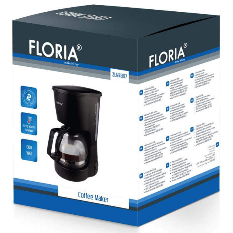 Cafetière Electrique Floria ZLN7877 900W 0.6L Noir en Tunisie