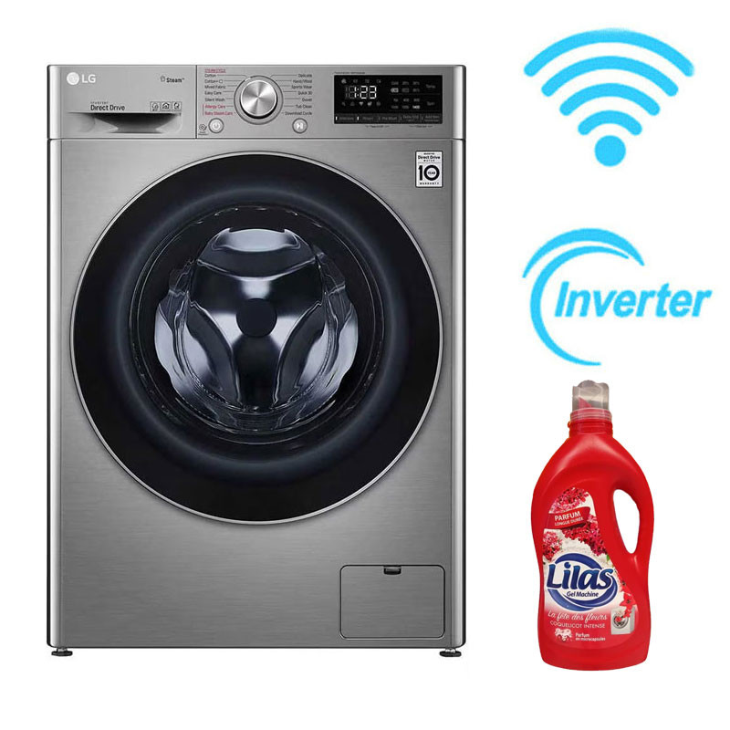 Lave Linge Frontale LG 9 Kg Silver (F4R5VYG2T ) EN Tunisie